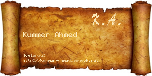 Kummer Ahmed névjegykártya